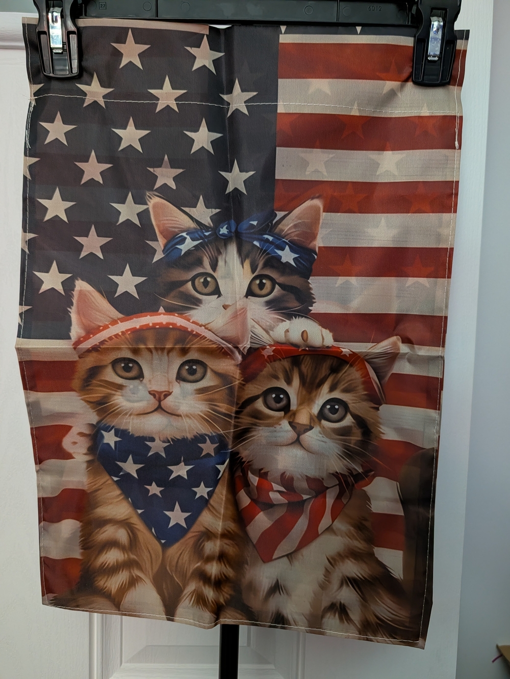 Patriotic Cats Decorative Flag